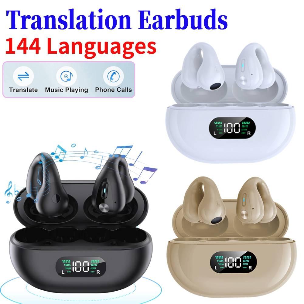 Переводчик Наушники 144 языка Интеллектуальные наушники-переводчики с искусственным интеллектом Беспроводные наушники Bluetooth 5.4 Мгновенный переводчик Умный голос для Android iOS
