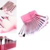 Набор кистей для макияжа 22 шт. с портативным розовым скручивающимся чехлом для растушевки и проработки деталей