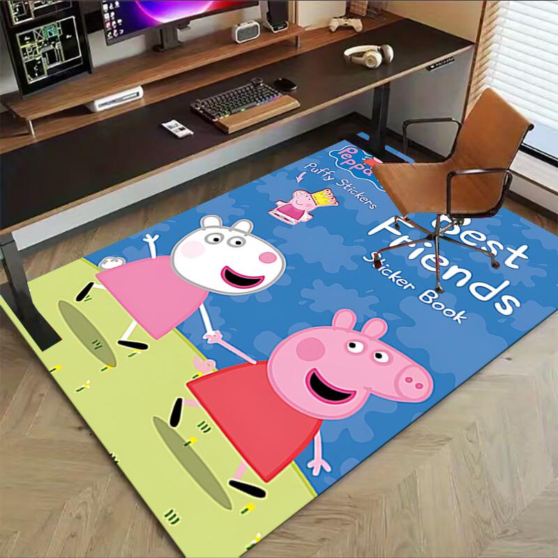 1pc Peppa Pig Friends Adventure Carpet for Playroom Bedroom Living Room Sofa Home Decor,kids Game Area Rug Non-slip Floor Mat Y723130