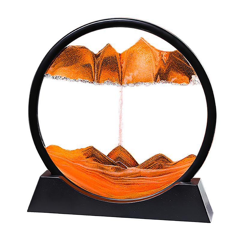 Creative 3D Quicksand Painting Round Glass Craft Hourglass - Unique Desktop Ornament Gift