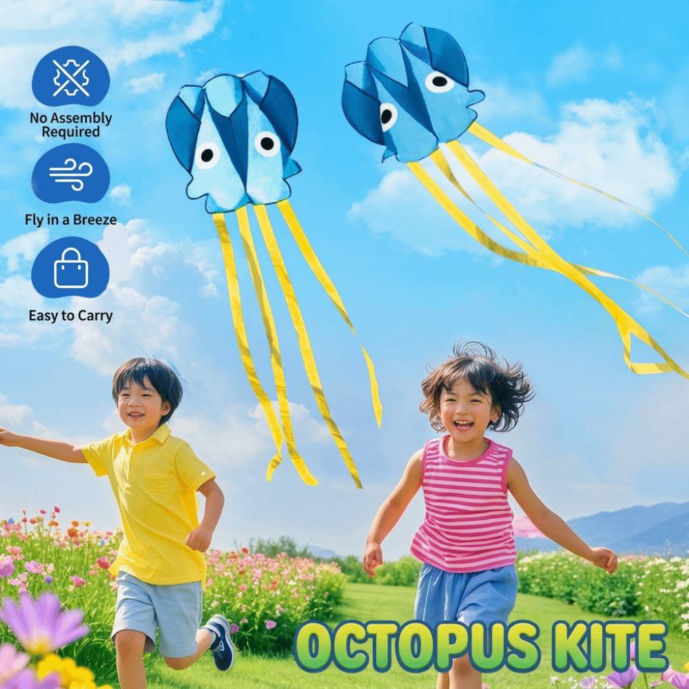 Good Flying Octopus Kite Easy to Fly Children's Pocket Kite Durable 3D Soft Kite  Beach Garden