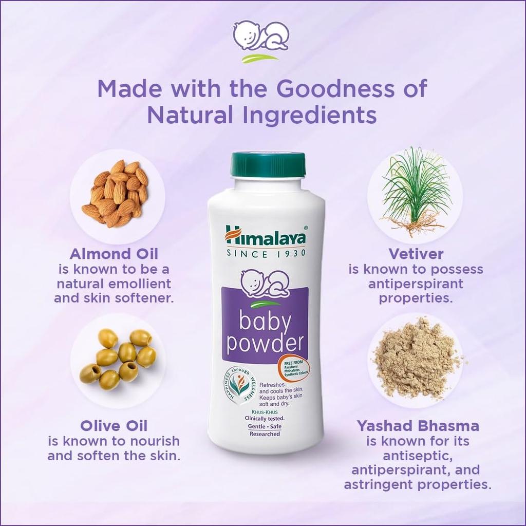 Himalaya Детская присыпка 400г Упаковка Мягкий травяной уход Сохраняет кожу мягкой сухой прохладной С натуральными маслами