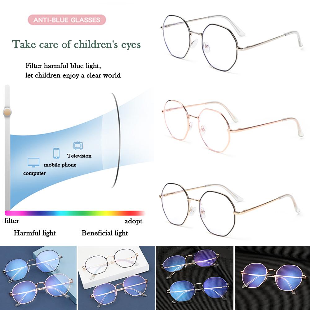 Retro Octagon Eye wear Eyeglasses Anti-blue Light Glasses Myopia Optical Mirror Vision Care