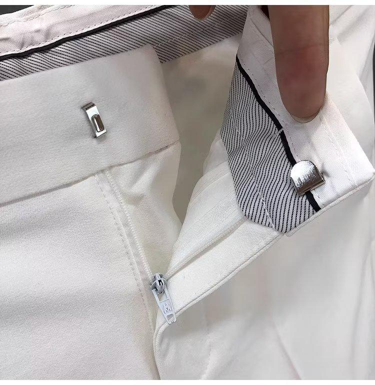 Мужские повседневные летние белые шорты - свободный крой, модный 5-точечный дизайн