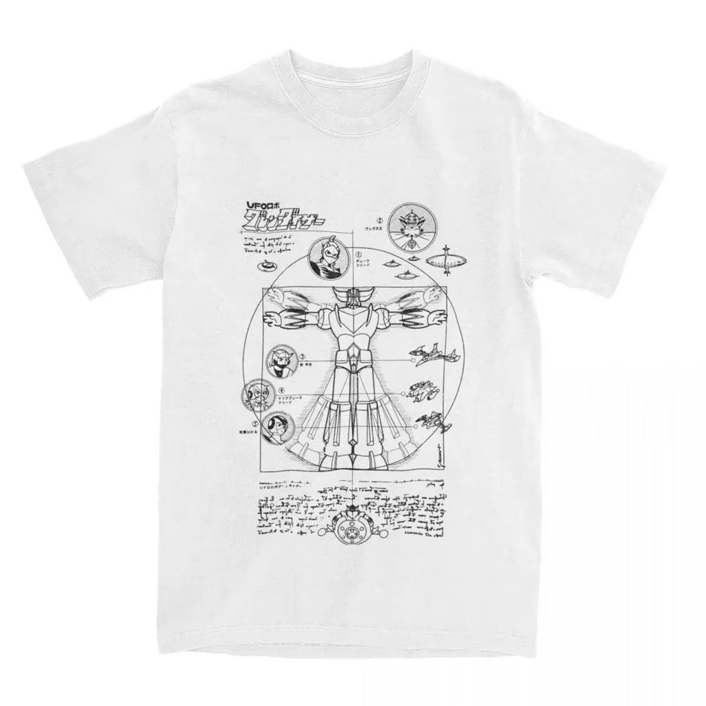 Футболка Robot Grendizer 1975 года для мужчин и женщин с изображением робота НЛО Goldorak, забавная футболка из чистого хлопка с круглым вырезом и коротким рукавом, размер ЕС