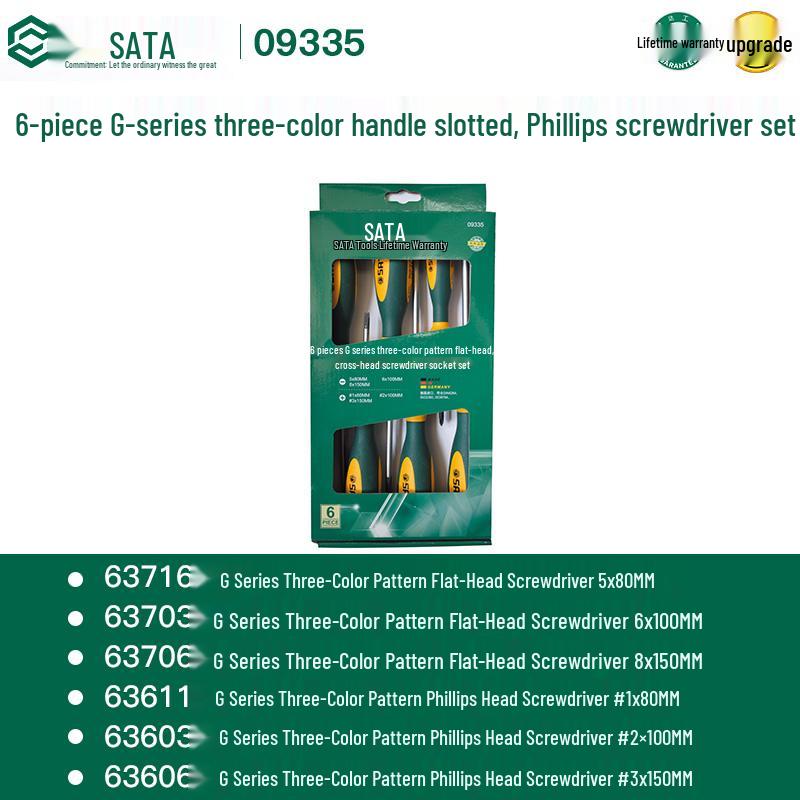 Набор отверток SATA G Series Phillips с сильным магнитом - Промышленный класс, Высокая твердость