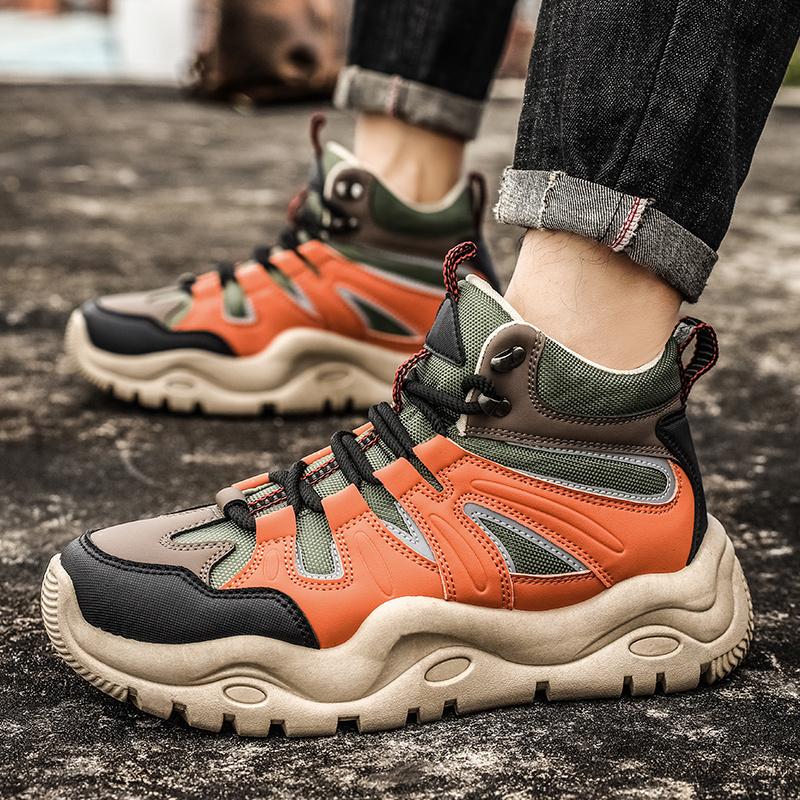 2024 Ретро мужские высокие кроссовки Толстая подошва дышащие кроссовки на платформе Мужская повседневная спортивная обувь Дизайнерские массивные кроссовки для мужчин