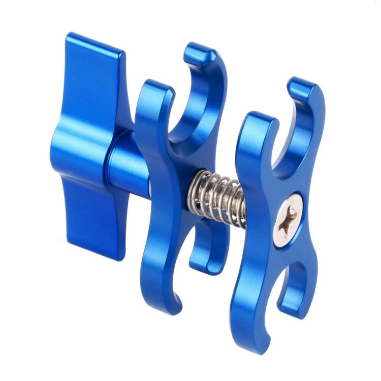 PULUZ Двойной шаровой зажим с открытым отверстием для дайвинг-камеры, алюминиевый пружинный зажим для фонарика с ЧПУ для дайвинг-системы подводной фотосъемки