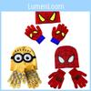 Stylish Children's Spiderman Minions Knitted Hat And Gloves Winter Warm Suit