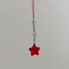 Crystal Beads Tassel Phone Chain Five-Pointed Star Car Keyring  Exquisite Small Gift