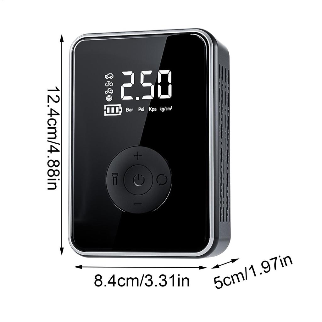 Автомобильный насос для накачивания с цифровым дисплеем, беспроводной инфлятор с подсветкой, аккумуляторный электрический воздушный насос с автоматическим отключением