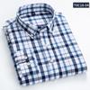 Рубашки с длинным рукавом из хлопка и льна для мужчин, деловая повседневная клетчатая рубашка, мужская дышащая летняя рубашка с передним карманом