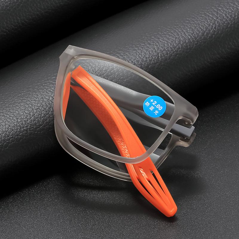 Fashionable Square Frame Portable Folding Presbyopia Glasses Hd Blue Light Blocking Business Reading Glasses With Plus Diopters