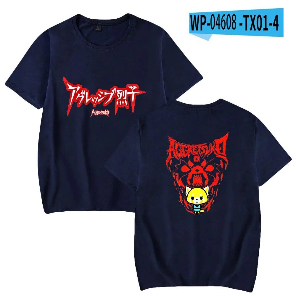 Aggretsuko модная футболка женская унисекс летние футболки с короткими рукавами аниме повседневная уличная футболка унисекс