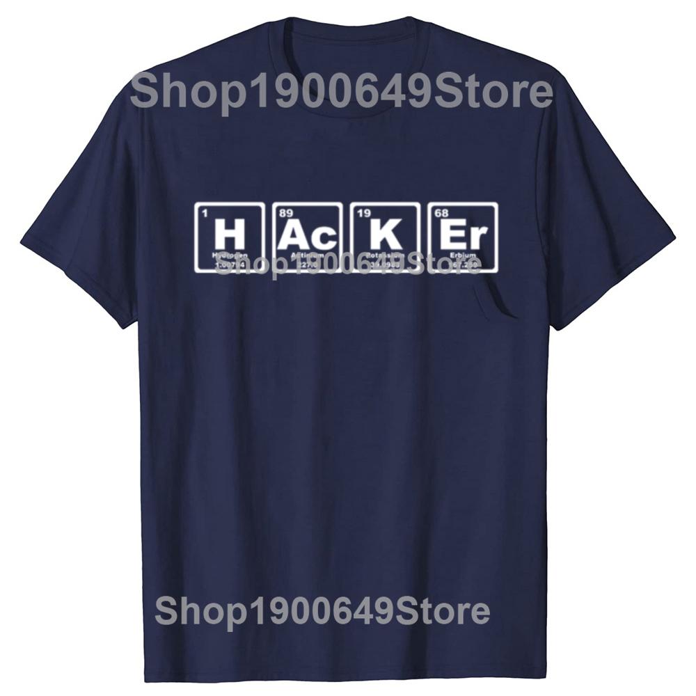 Hacker Periodic Table Security Professional Funny Programmer TShirt Short Sleeve Coder T Shirt Anime Graphic Tshirt Hip Hop