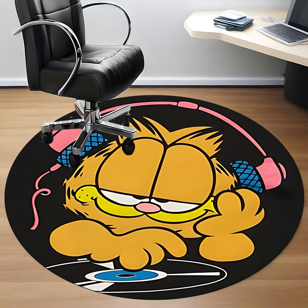 1 шт. Круглый ковер Garfield DJ Office, Под офисные стулья, Спальня, Гостиная, Домашний декор a0926063