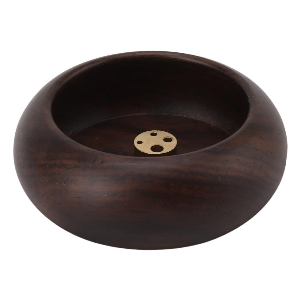 Portable Solid Wood Incense Burner Pure Copper Mini Wooden Incense Burner Multi-hole Small Mini Censer Incense Burning