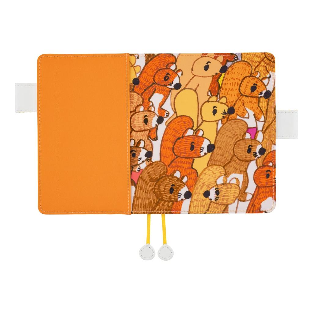 Обложка для планировщика Hobonichi Techo Original ОРАНЖЕВАЯ Белки в изобилии (A6) 100% /