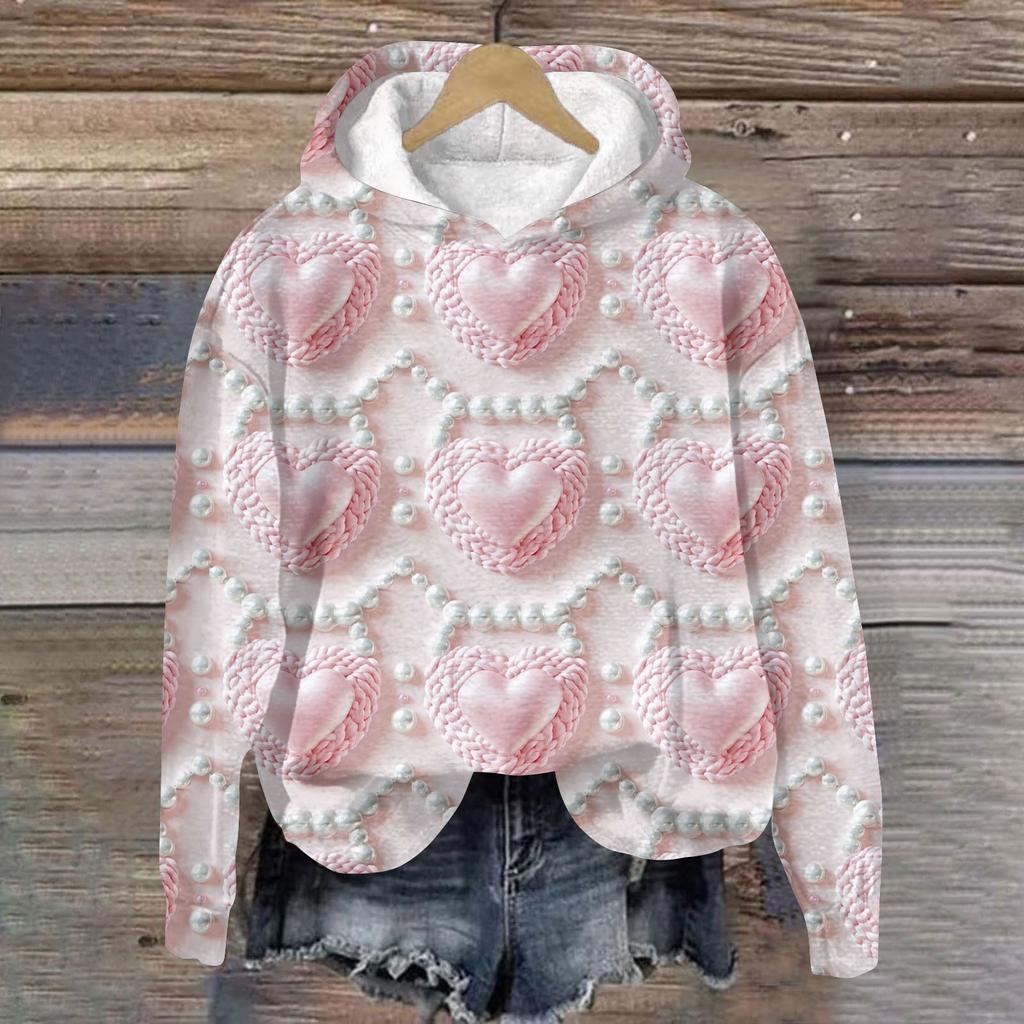 Женская плюшевая теплая повседневная куртка с принтом ко Дню святого Валентина, зимняя куртка