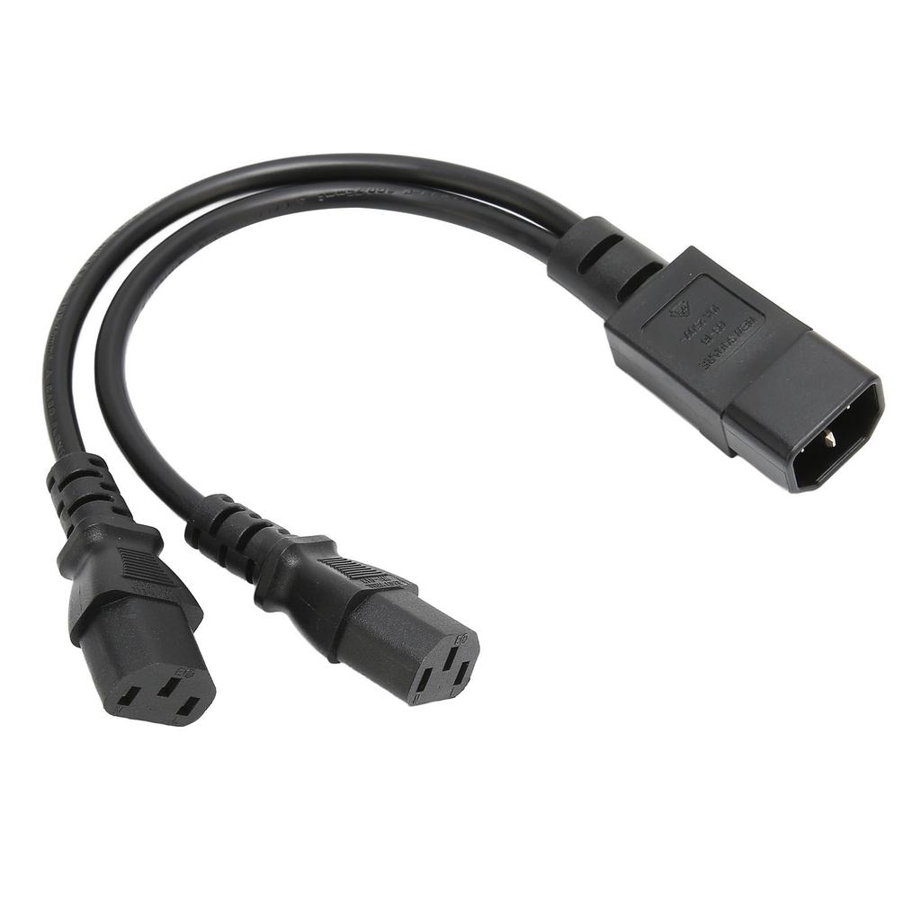 IEC320 C14 To 2 X C13 Female Y Splitter Power Cords 1 In 2 Out 2500W 10A 250V Power Extension Cable for LCD Monitors