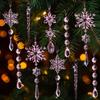 10pcs Crystal Christmas Ornaments for Tree Decorations-Hanging Acrylic Snowflake Icicle Ornaments with Drop Pendants for Winter Wonderland Chandelier
