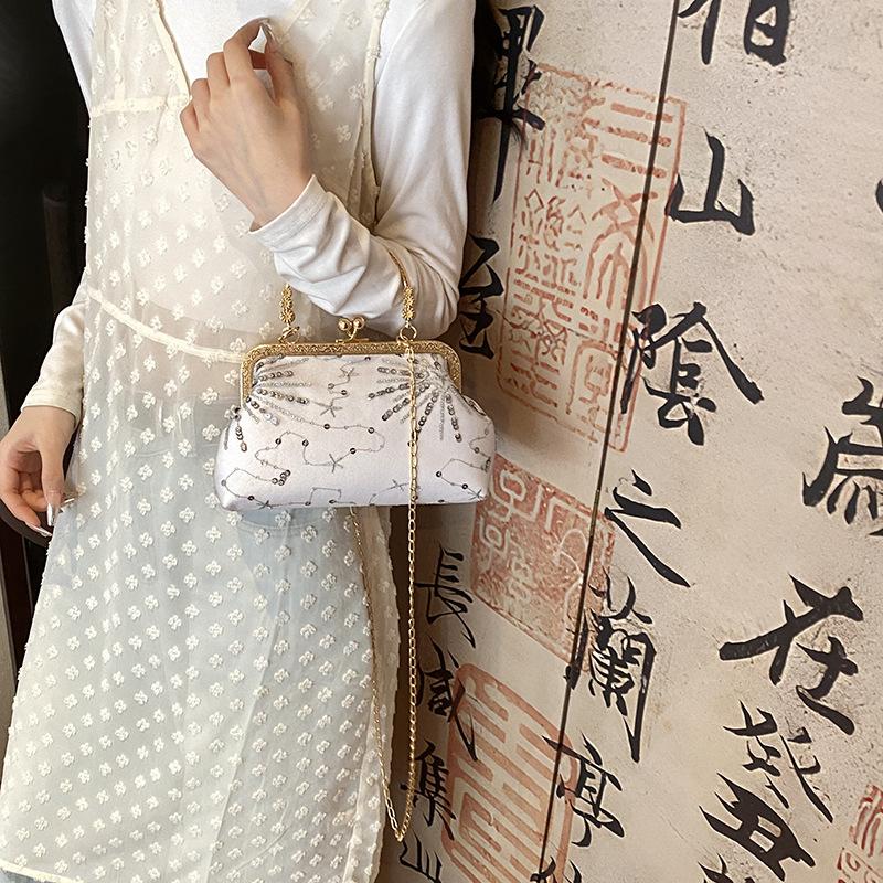 Fashionable Texture Embroidery Dinner Handbag for Dinner New Chinese Style Shoulder Bag Crossbody Bag Women's Bag Trendy