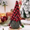 Cute Christmas Checkered Gnome Doll Red Black Christmas Rudolf Doll  New Year Festival Gifts