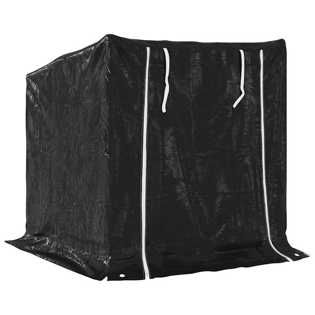 Firewood Rack with Rain Cover 101 x 61 x 110.5 cm Galvanized Steel