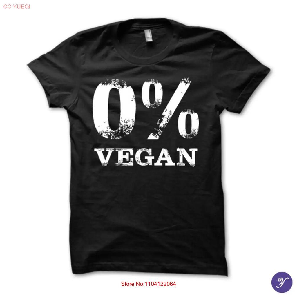 Zero Percent Vegan T Shirt Funny Humor Meat Grill Grilling Vintage Fashion Homme Breathable Graphic Designer Clothes