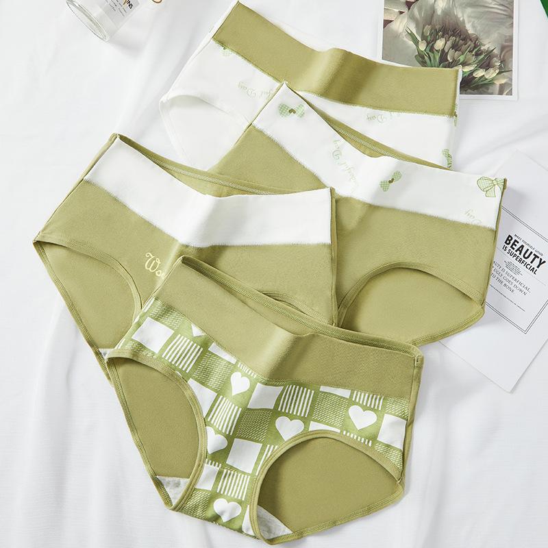 4 шт. хлопковые женские трусики с высокой талией, нижнее белье для похудения, большие размеры, дышащие милые трусики для девочек, мягкое женское белье