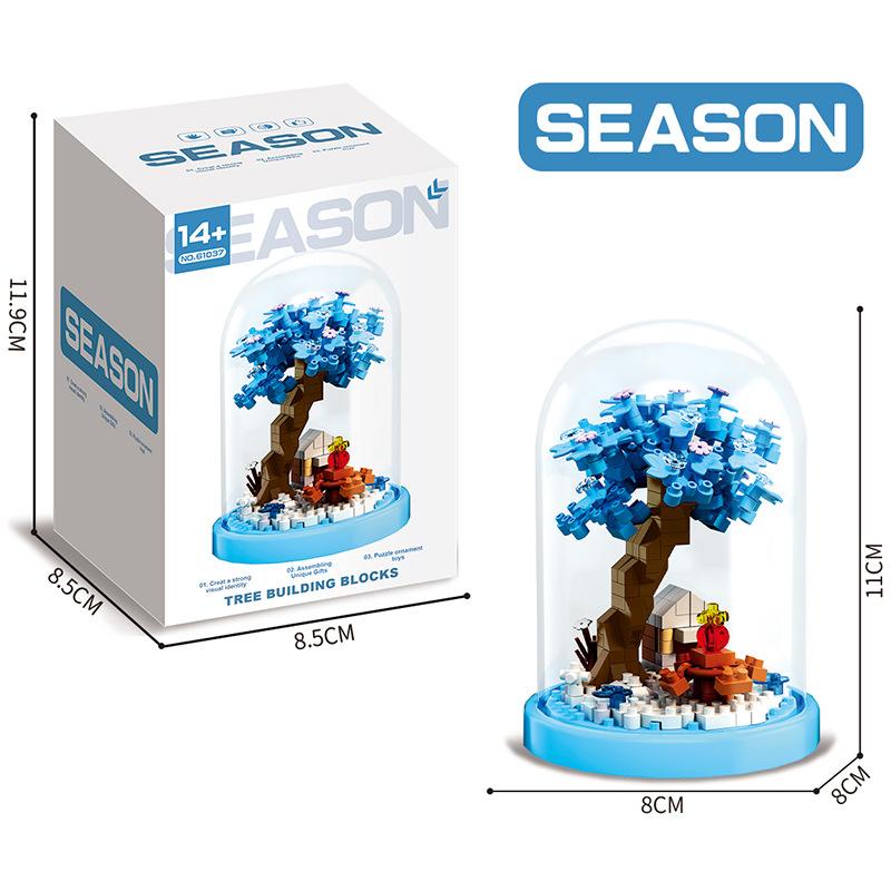Букет Вечных Цветов Бонсай Комнатное Растение Модель Микро Строительные Блоки Украшение для Дома Головоломка Игрушки Детские Подарки на День Рождения Рождество