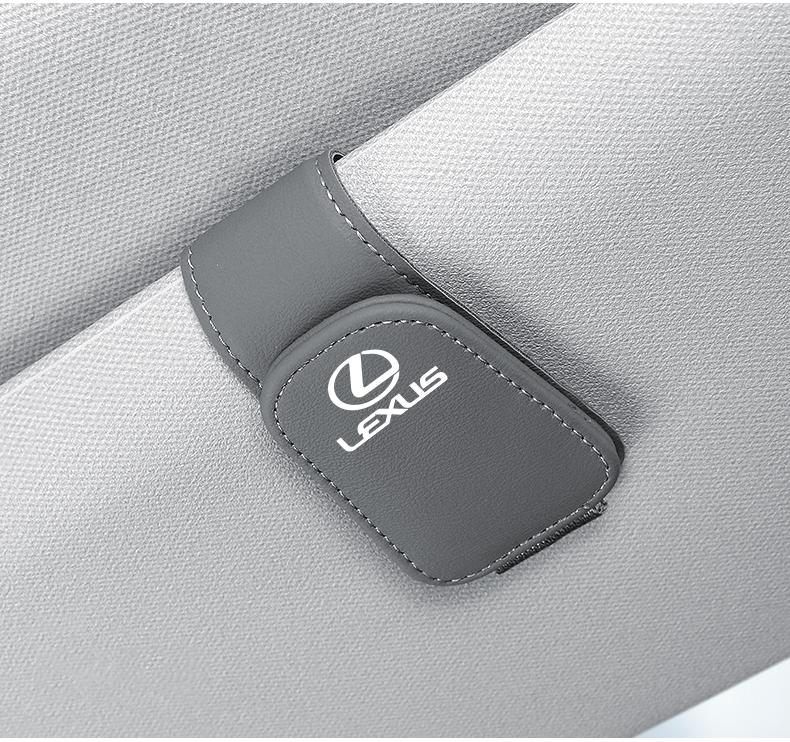 2026 Hot Interior Stickers Lexus Car Sun Visor Sunglasses Holder PU Leather Glasses Clip For RX330 IS250 Ct200h ES300h RX350 IS3