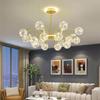 Nordic LED Chandeliers Indoor Glass Living Room Dining Bedroom Lighting Modern Hanging Ceiling Copper Lamp