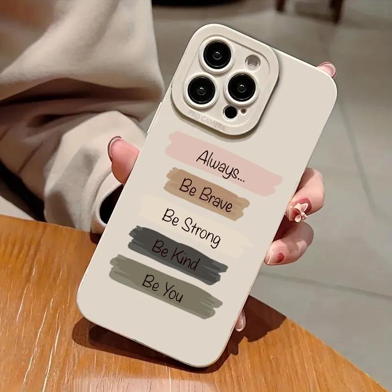 Вдохновляющая цитата Мягкий чехол из ТПУ для iPhone 17 AIR 16 15 14 13 12 11 PRO MAX XS XR 7 8 PLUS Защитная крышка с защитой камеры в стиле Y2K