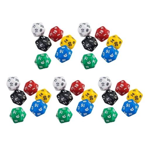 30-Piece Set of 20-Sided Dice for Board and Card Games