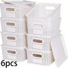 6pcs Stackable Plastic Storage Bins with Lids - Durable Organizer Baskets for Home - Multi-Purpose Shelf Bins,Home Organization