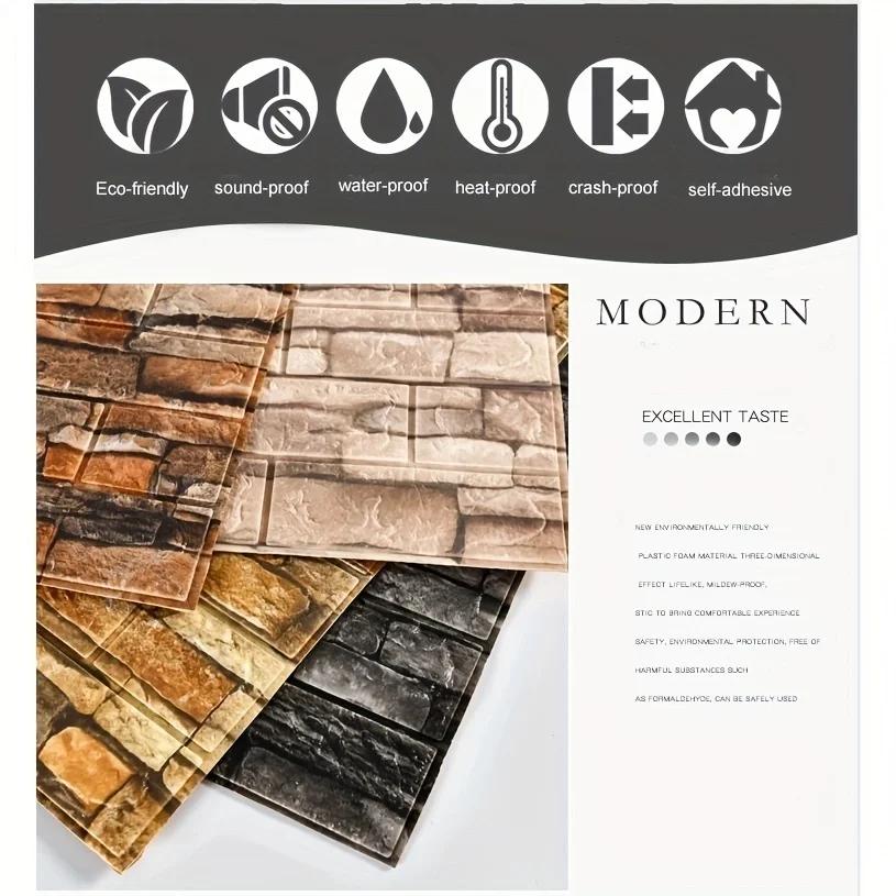 35x38.5см / 13.78дюйм x 15.16дюйм DIY 3D Самоклеящиеся Наклейки на Стену Для Спальни Водонепроницаемый Домашний Декор Обои Кирпич из Пены