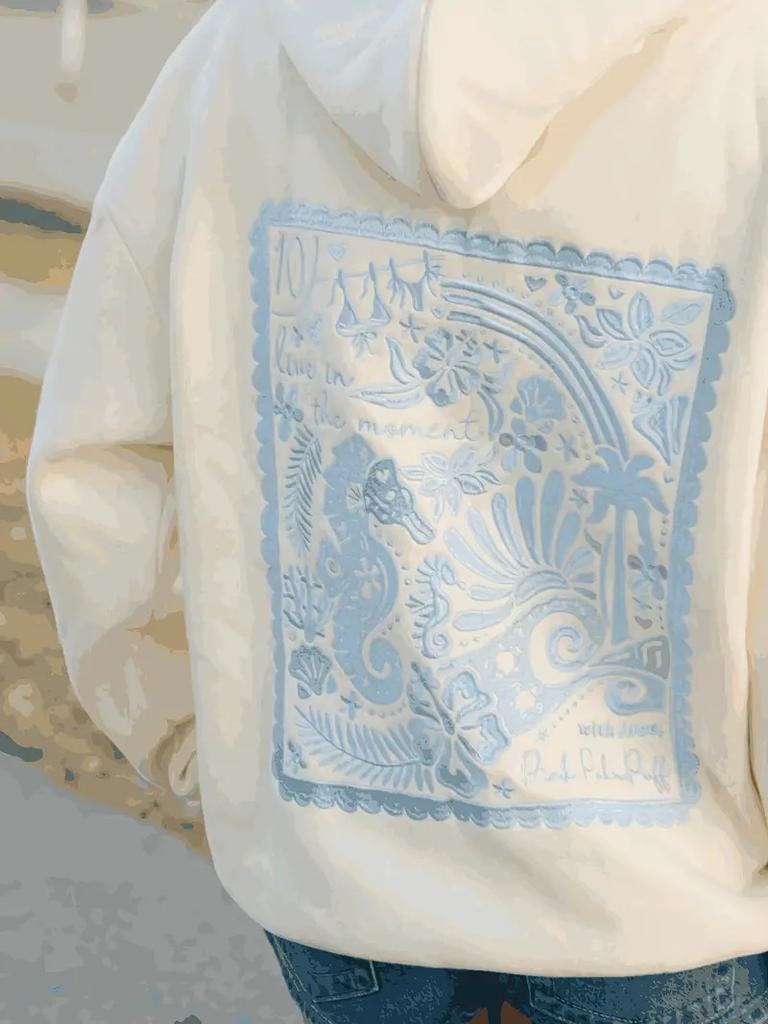 Новый спортивно-повседневный розовый свитшот с капюшоном и принтом ладони, спущенное плечо, длинный рукав