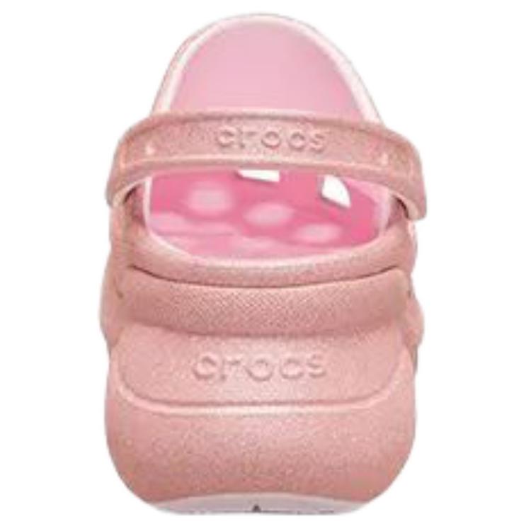 Crocs Women's Bae Glitter Clog Pink Milk Platform Comfort Slip On 207261-6ZW