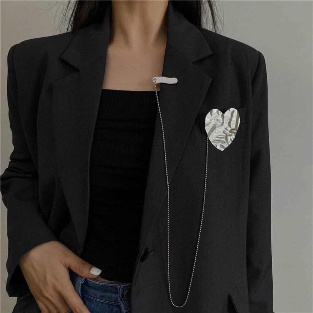 Сердце кисточка брошь квадратный влюбленный костюм модные металлические украшения мужчины