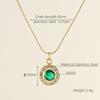 European American Ins Style Double-layer Zircon Titanium Steel Luxury Square Pendant Light Sporty Unisex 18K Gold Necklace