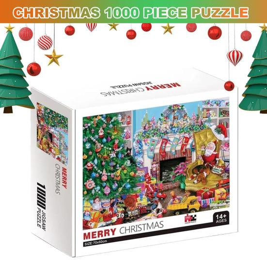 1000 шт./набор рождественских пазлов рождественская елка Санта-Клаус головоломка украшение для детей взрослых образовательные