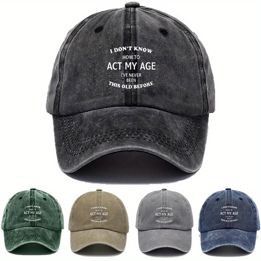 pc Retro Washed Unisex Baseball Cap Compatible for Dad Gifts Adjustable Button Vintage Letter Design Lightweight Casual