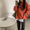 Women Long Sleeve O Neck Loose Pullovers Female Tops Solid Color Sweatshirts