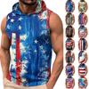 Мужская безрукавка с капюшоном, пэчворк, клетка и полосы, легкий пуловер, повседневная майка для тренировок, бега