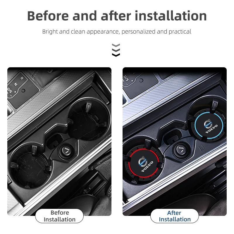 2 шт. Автомобильный силиконовый подстаканник Противоскользящий коврик для стакана с напитками Для Volvo XC60 XC90 S60 V40 V50 V60 XC40 V70 V90 S90 S80 C30 S40 XV40