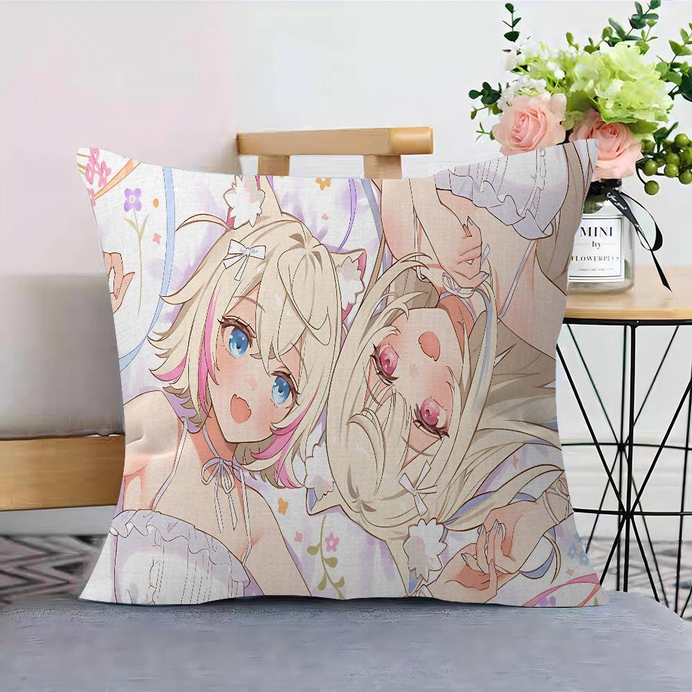 FuwaMoco Fuwawa Mococo Hololive Vtuber Подушка Чехол для подушки Наволочка Гостиная Диван Домашний Декор Индивидуальный