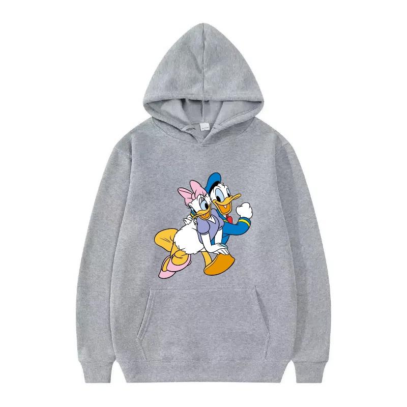 Disney Mickey Mouse Pattern Woman Streetwear Loose Black Winter Tops Clothes Pullovers Ladies Cheap Y2k Hoodies Men Sweatshirts