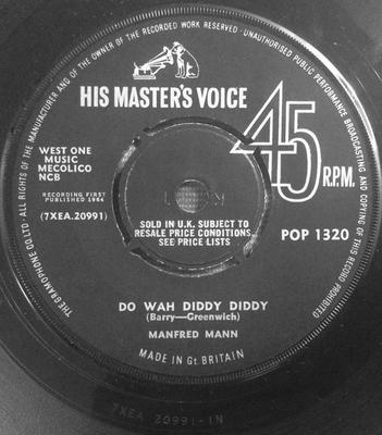 7-дюймовая пластинка MANFRED MANN Do Wah Diddy Diddy POP1320 His Masters Vo 1964 UK Rock Б/у