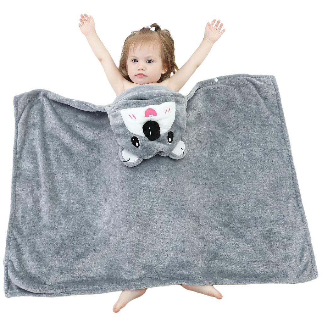 Милое плюшевое одеяло с рисунком для маленьких мальчиков и девочек, накидка, банный халат
